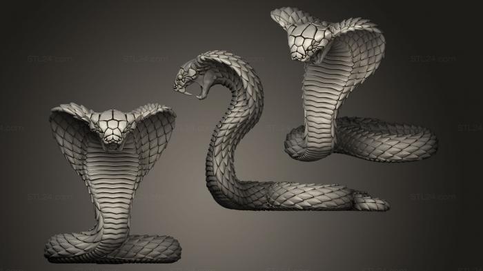 Статуэтки животных (Змеиная кобра, STKJ_0108) 3D модель для ЧПУ станка